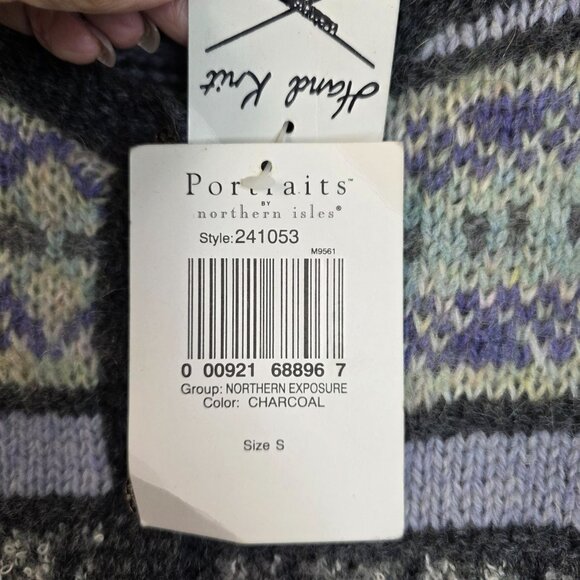 Wool Blend Fair Isle Hand Knit Small Cardigan Portraits Northern Isles Deadstock - Picture 3 of 9
